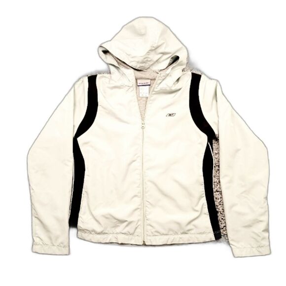 Reebok Jackets & Blazers - Reebok Women's Medium Hooded Fleece Lined Windbreaker Full zip up. Two pocket